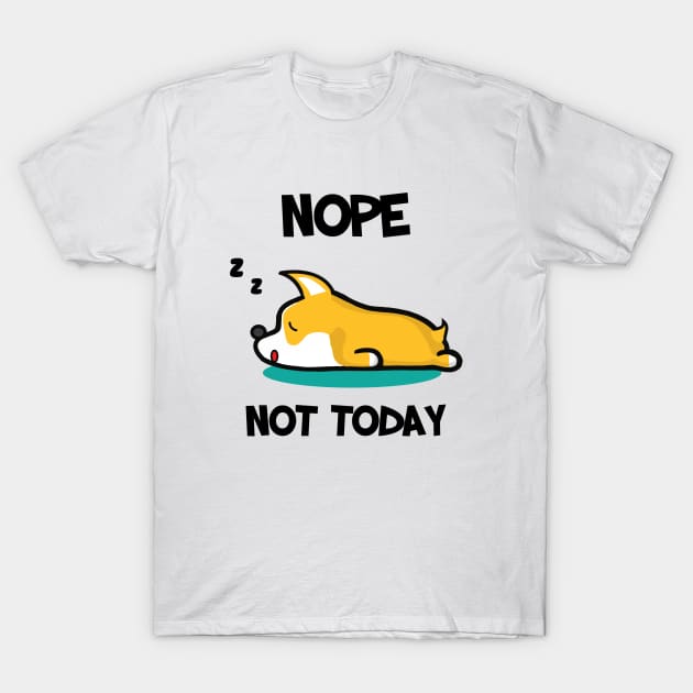 Welsh Corgi Sleeping Lazy Day Dog Lovers T-Shirt by alltheprints